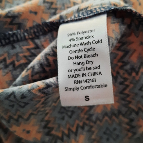 New Lularoe Irma Simply Comfortable Top Hi Low Tunic Shirt Size S Orange Teal - Picture 5 of 5